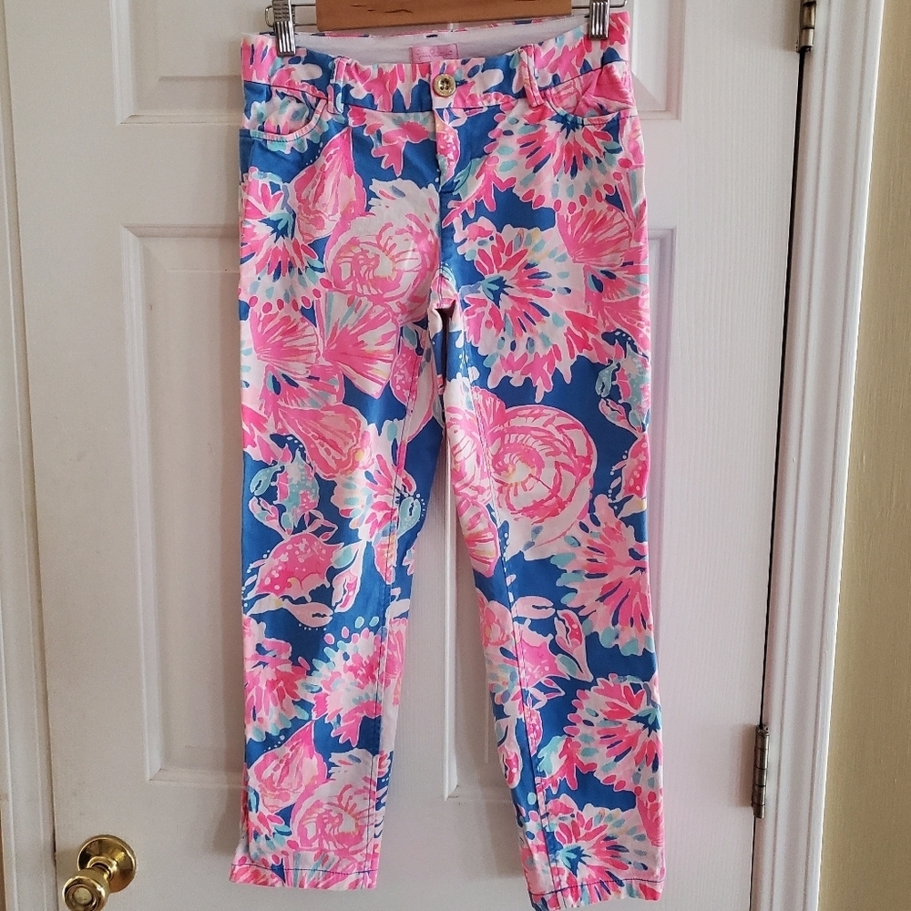 Lilly Pulitzer Sadie Stretch Crop Chinos in the Bay Dreamin print Size 0